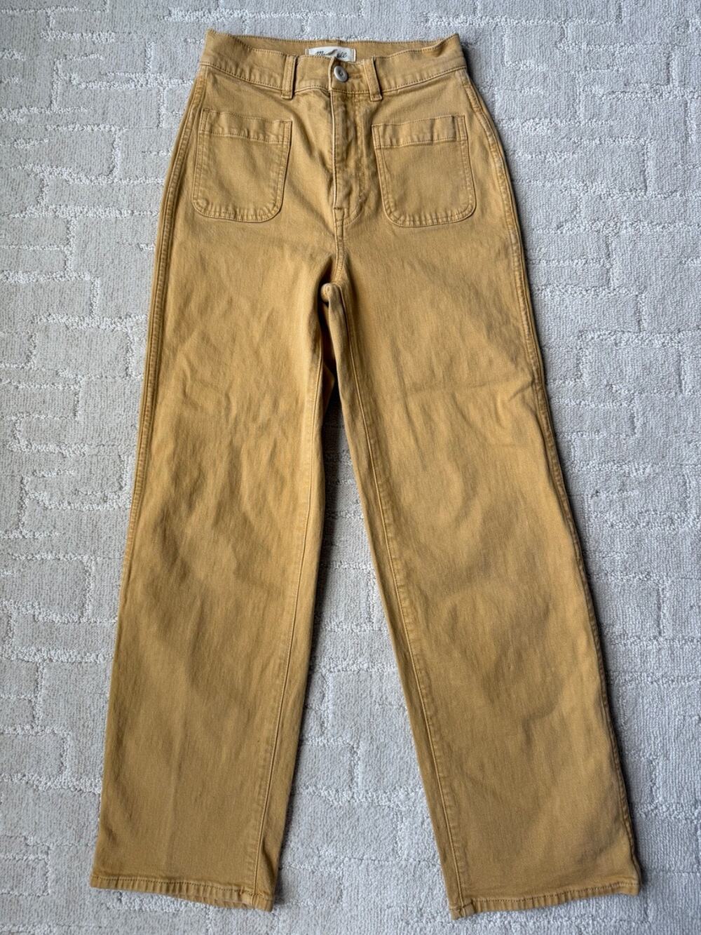 Madewell Emmett 2.0 Wide-Leg Crop Pants in Earthen Gold